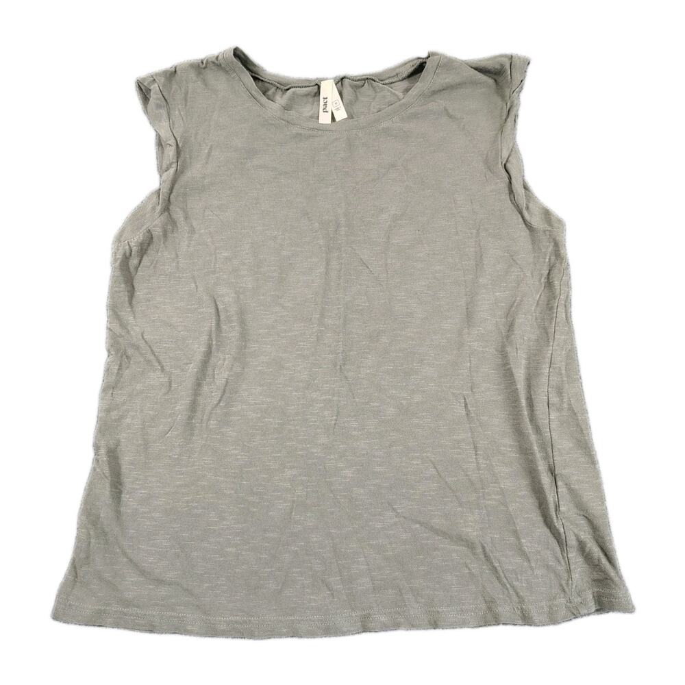 Pact Featherweight Slub Muscle T Shirt Womens M Green Organic Cotton Ethical GUC